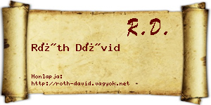 Róth Dávid névjegykártya