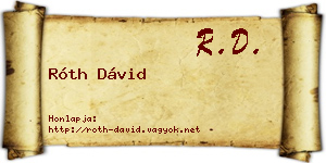 Róth Dávid névjegykártya